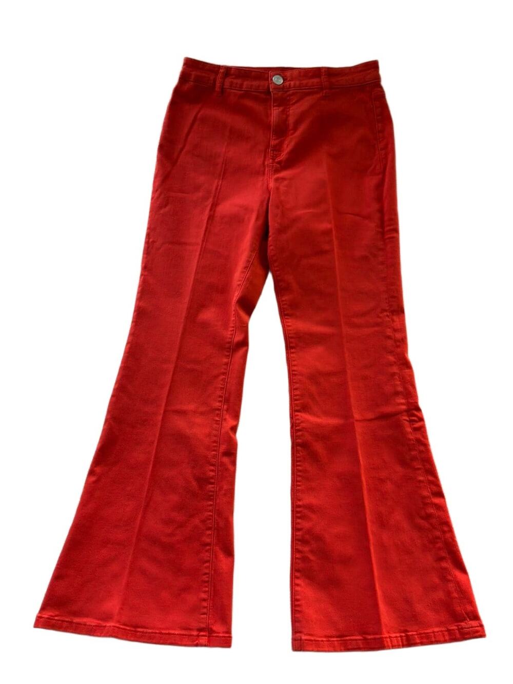 Antonio Melani Romy Twill Flare Pants Womens Size 8 Strawberry Red High Rise NWT